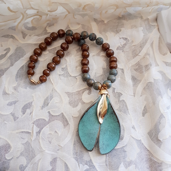 Venetian Morano Glass Beads Spinning Maple Necklac - Picture 5 of 10